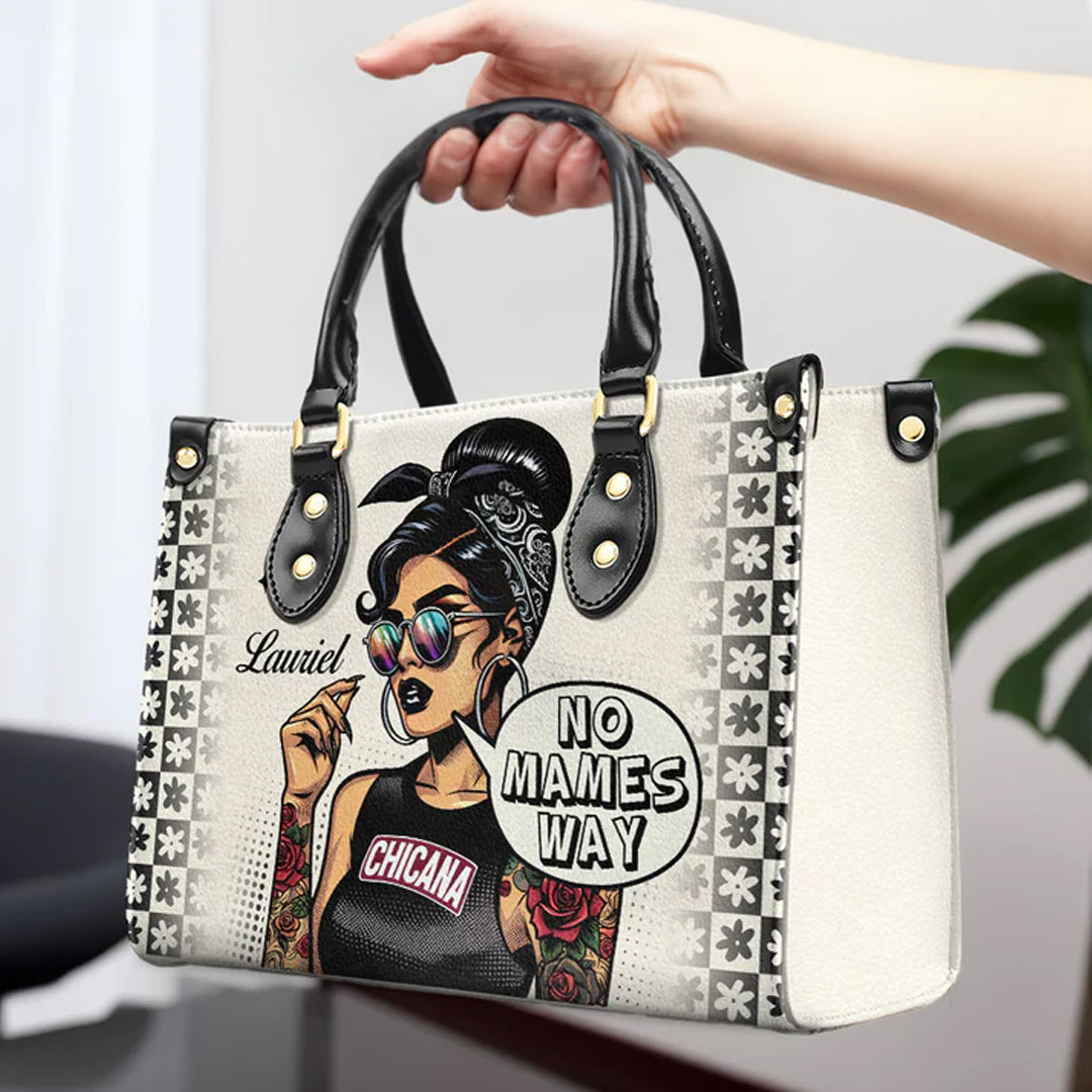 CHRISTIANARTBAG 'Chicana Attitude' Personalized Pop Art Leather Handbag - CABLTHB12300324.