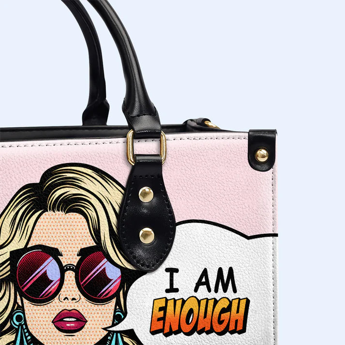 CHRISTIANARTBAG 'I Am Enough' Pop Art Empowerment Leather Handbag - CABLTHB11300324.
