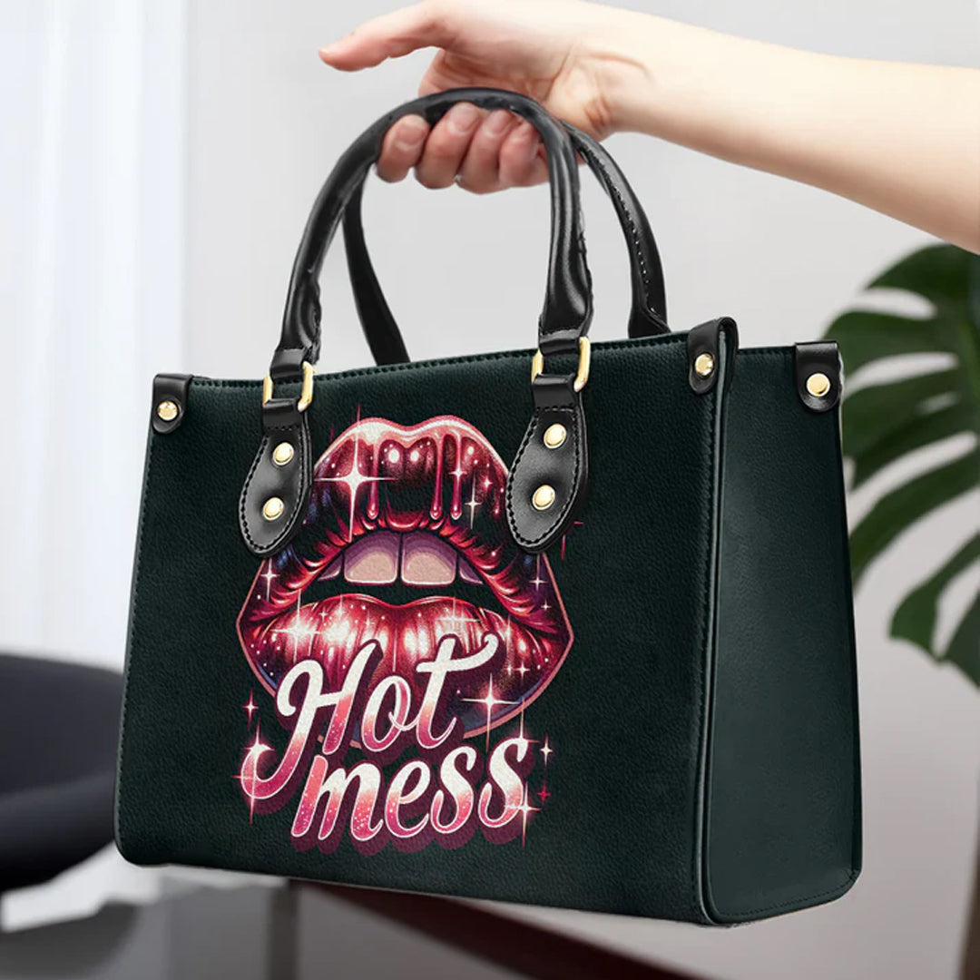 CHRISTIANARTBAG 'Sassy Hot Mess' Custom Text Leather Handbag - CABLTHB18300324.