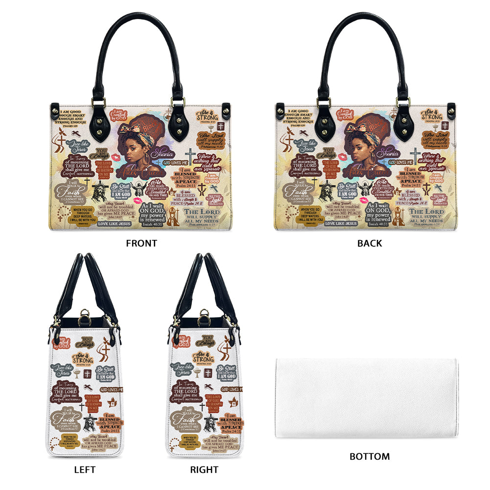 Christianartbag Handbags, Personalized Designs with Women of Color, Bible Verses, and Zodiac Signs – Add Your Name for a Unique Touch, Handbag Design, Black Women Leather Handbag, Gifts for Women, CABLTB01191223. - Christian Art Bag