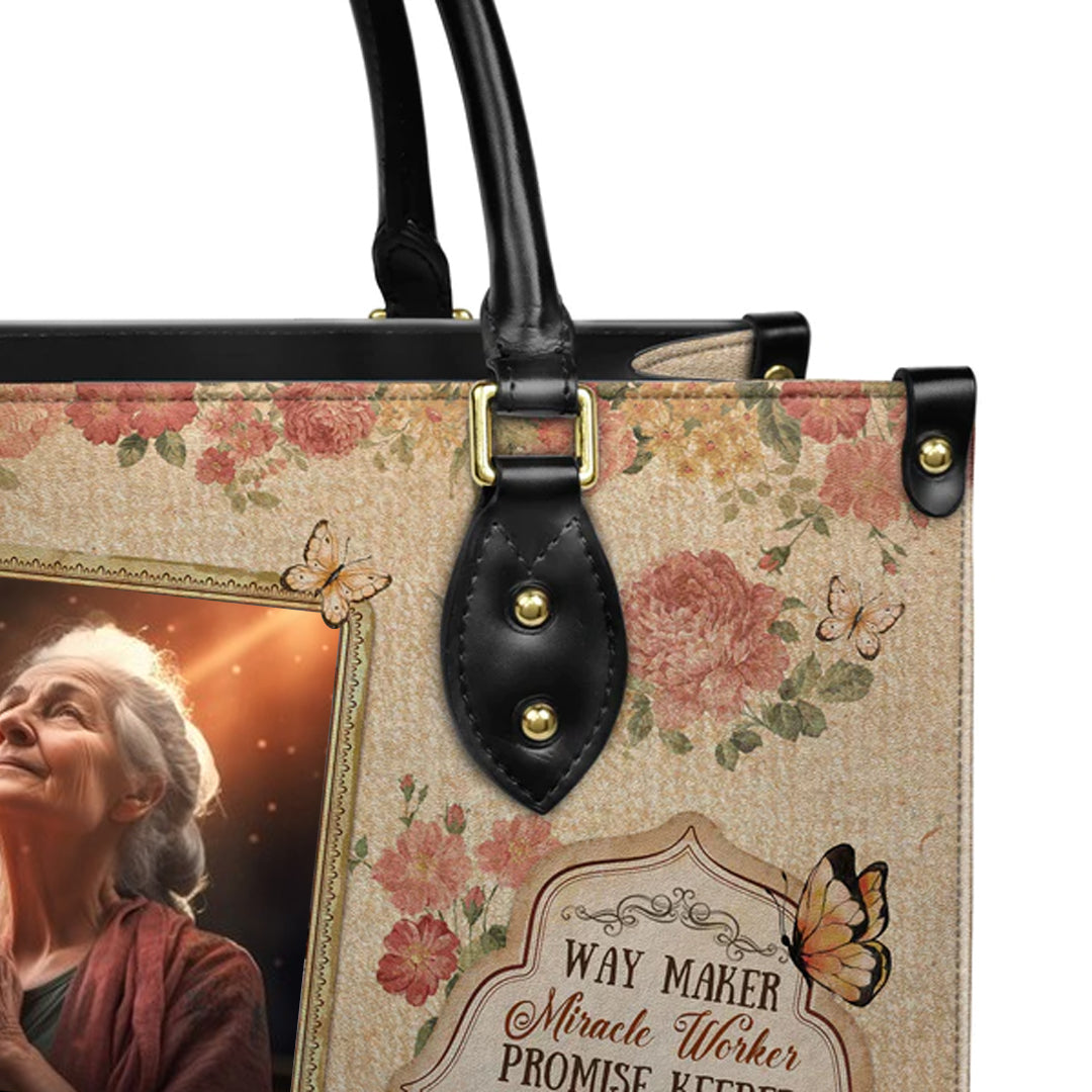 Christianartbag Handbags, Way Maker Miracle Worker Promise Keeper Leather Handbag, Handbag Design, Personalized Leather Handbag, Gifts for Women, CABLTB01141223. - Christian Art Bag