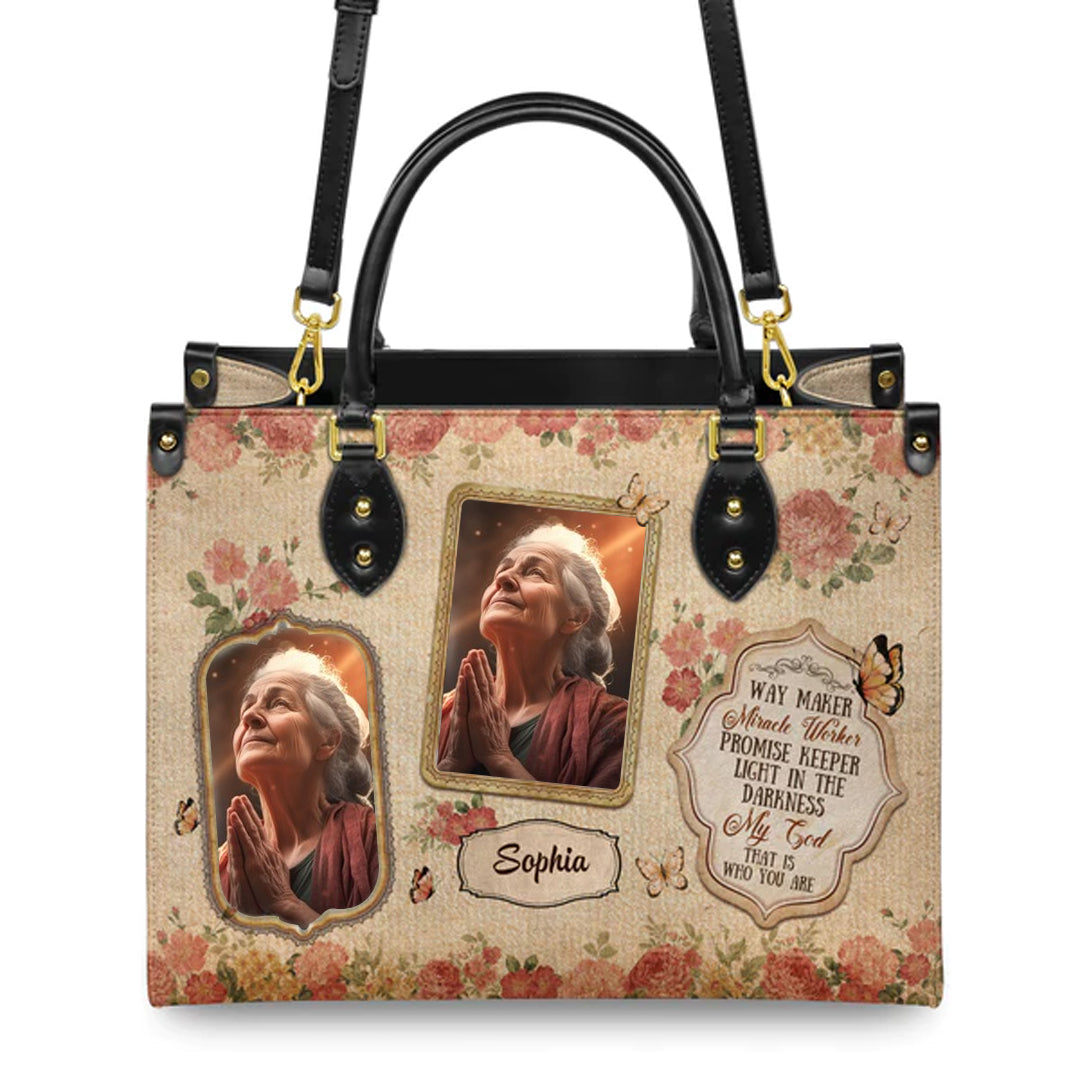 Christianartbag Handbags, Way Maker Miracle Worker Promise Keeper Leather Handbag, Handbag Design, Personalized Leather Handbag, Gifts for Women, CABLTB01141223. - Christian Art Bag