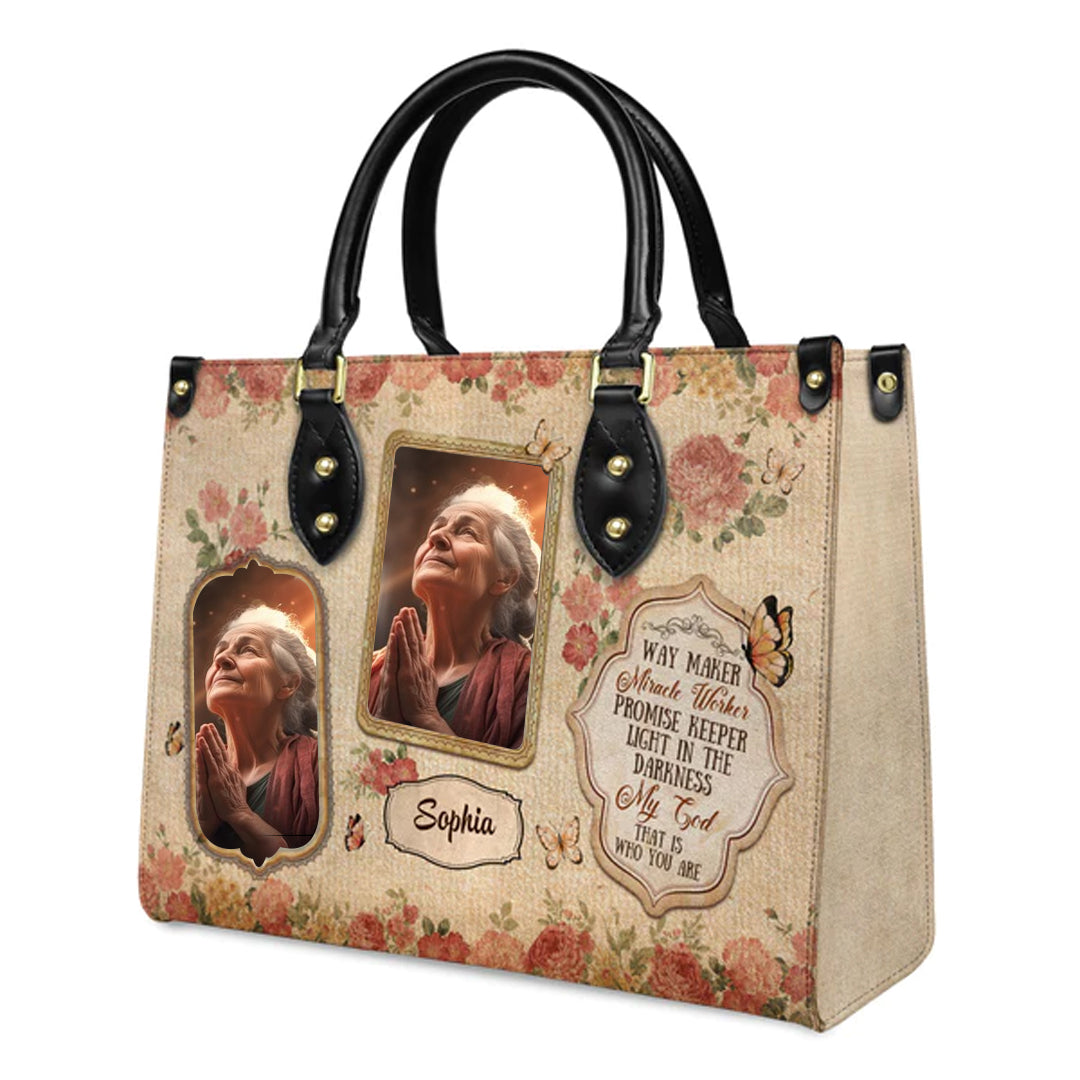 Christianartbag Handbags, Way Maker Miracle Worker Promise Keeper Leather Handbag, Handbag Design, Personalized Leather Handbag, Gifts for Women, CABLTB01141223. - Christian Art Bag