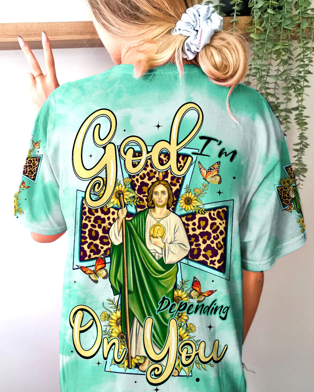 Christianartbag 3D T-Shirt For Women, God I’m Depending On You All Over Print Shirt, Christian Shirt, Faithful Fashion, 3D Printed Shirts for Christian Women, CAB3DS01020823 - Christian Art Bag
