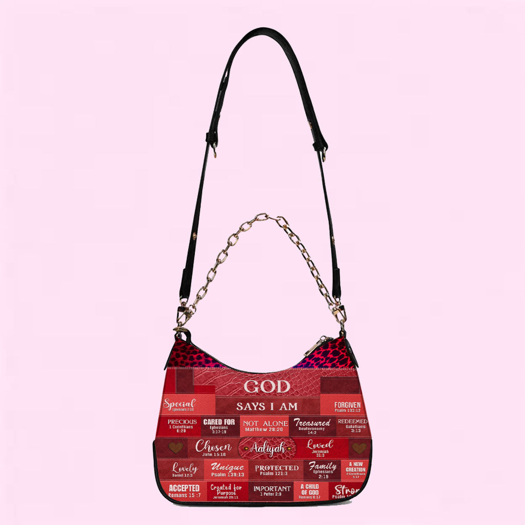 CHRISTIANARTBAG Crossbody Bag with Chain - Personalized Crossbody Bag with Chain - GOD SAYS I AM - CABCBC04300524