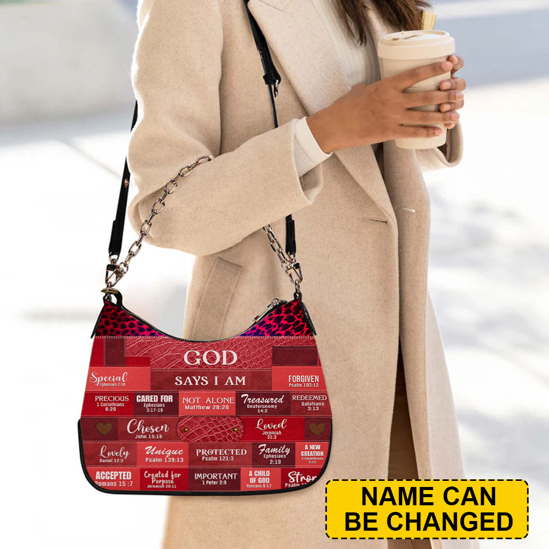 CHRISTIANARTBAG Crossbody Bag with Chain - Personalized Crossbody Bag with Chain - GOD SAYS I AM - CABCBC04300524