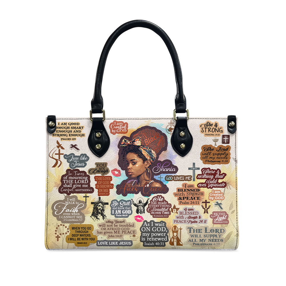 Christianartbag Handbags, Personalized Designs with Women of Color, Bible Verses, and Zodiac Signs – Add Your Name for a Unique Touch, Handbag Design, Black Women Leather Handbag, Gifts for Women, CABLTB01191223. - Christian Art Bag