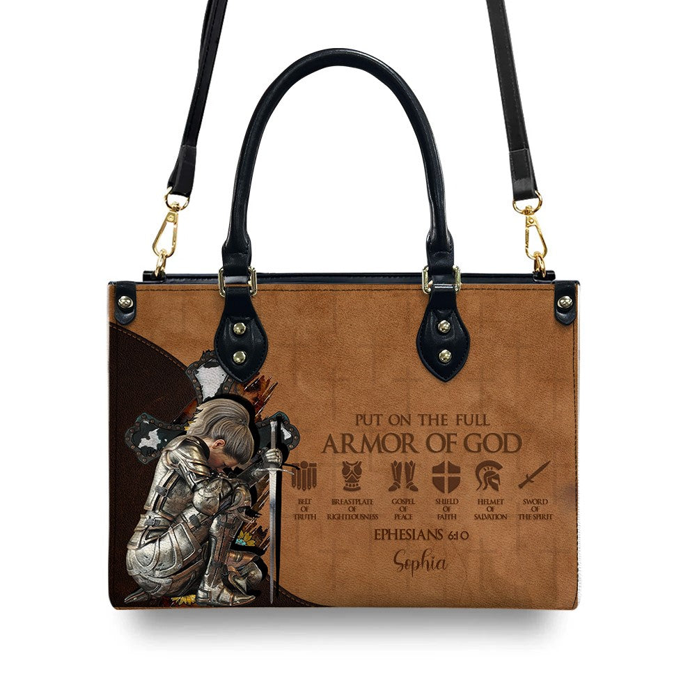 CHRISTIANARTBAG Personalized Leather Handbag - Armor Of GOD - CABLTHB01170524.