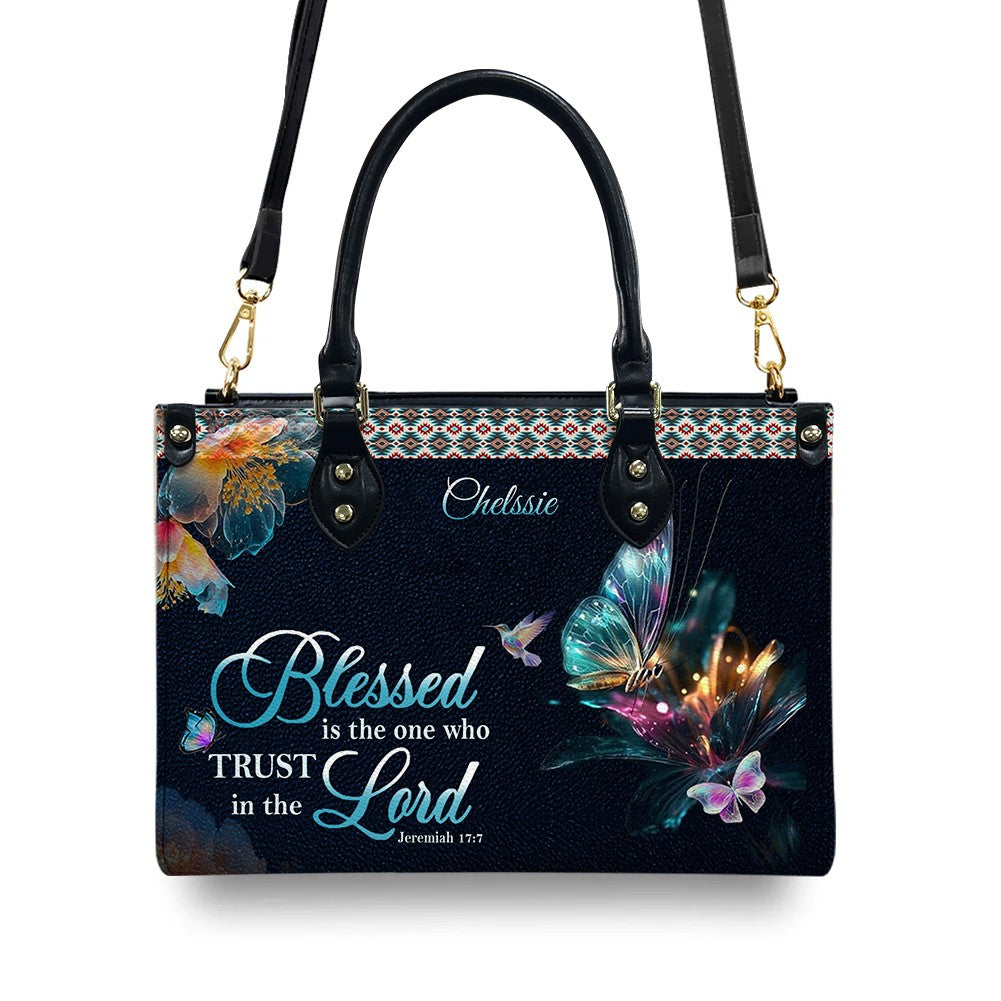 Christianartbag Handbags- Blessed Is The One Who Trusts In The Lord Jeremiah 17:7 - Personalized Leather Handbag - CABLTB01120225