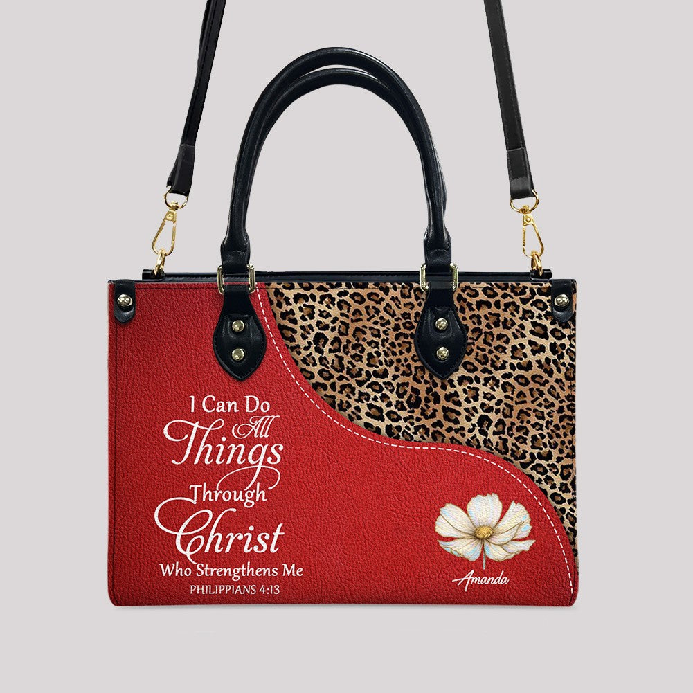 Personalized Christian Leather Handbag with Bible Verses – Faith Tote Purse for Women | CHRISTIANARTBAG