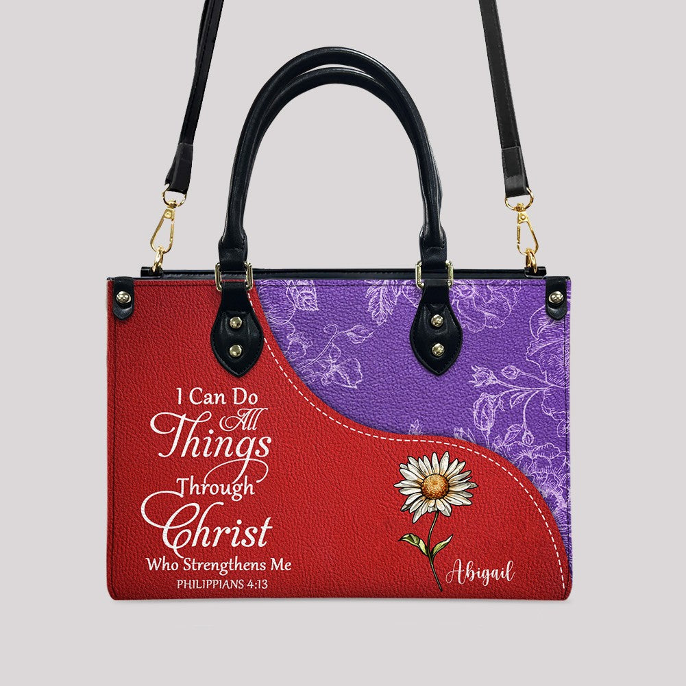 Personalized Leather Handbag with Bible Verses – Christian Tote Purse for Women | CHRISTIANARTBAG