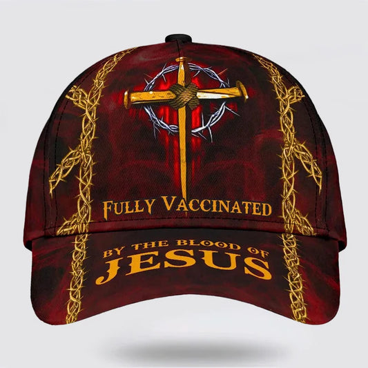 Christianartbag Hat, Fully Vaccinated Hat Cross Design, Personalized Hat, Christian Hat, CABHAT01211223. - Christian Art Bag