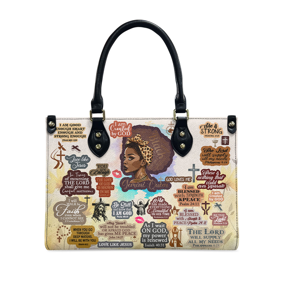 Christianartbag Handbags, Personalized Designs with Women of Color, Bible Verses, and Zodiac Signs – Add Your Name for a Unique Touch, Handbag Design, Black Women Leather Handbag, Gifts for Women, CABLTB01191223. - Christian Art Bag