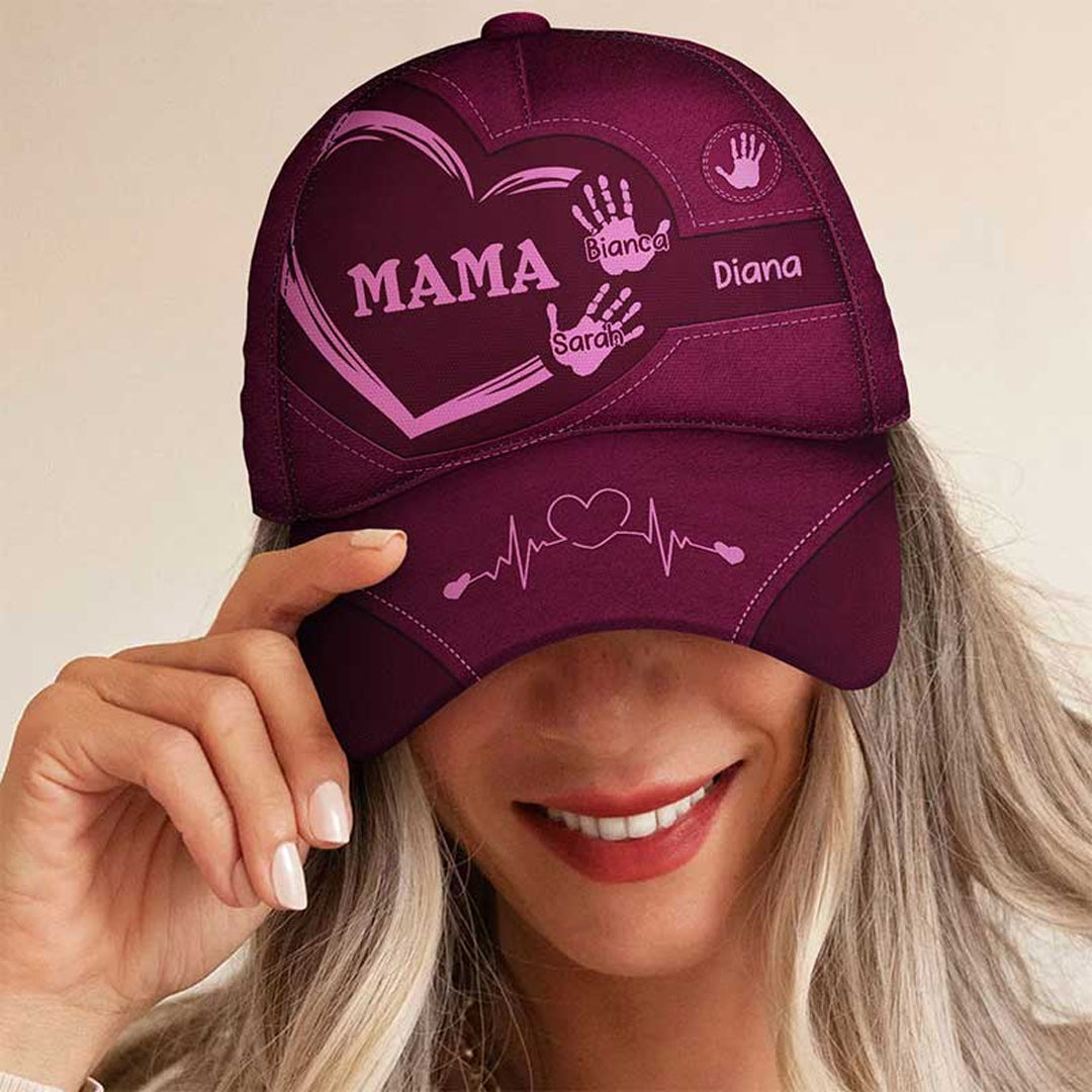 Christianartbag Cap, Grandpa Dad Kids Handprints Cap, Personalized Cap, Cap for Dad, CABCAP07230524.