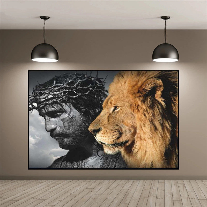 Christianartbag Home Decor, Christian God Famous Painting Jesus Herding The Sheep Canvas Posters and Prints Wall Art Pictures for Living Room Deor Cuadros - Christian Art Bag