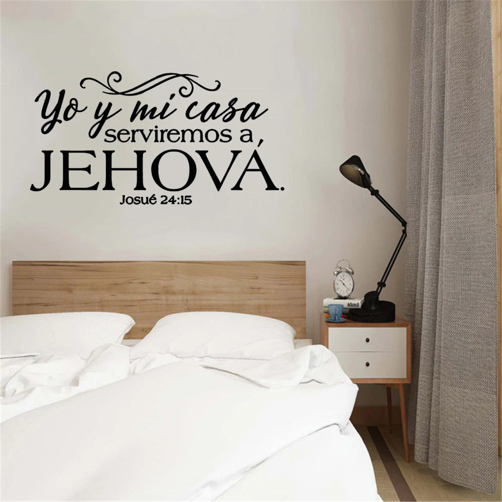 Christianartbag Home Decor, Josue 24:15 Bible verses vinyl wall stickers Spanish written Spanish Christian family wall stickers wallpaper - Christian Art Bag