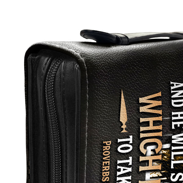 Christianart Bible Cover, He Will Show You Which Path To Take Proverbs 3 6 Lion, Personalized Gifts for Pastor, Gifts For Women, Gifts For Men. - Christian Art Bag