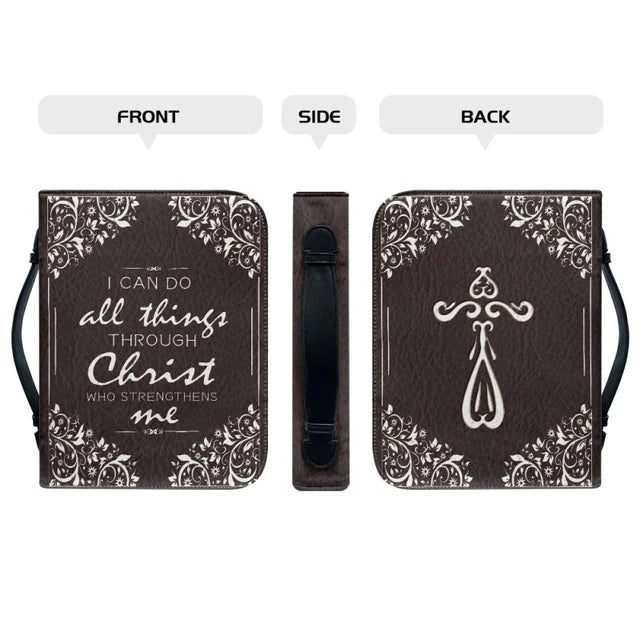 Christianartbag Bible Cover, I Can Do All Things Through Christ Bible Cover, Personalized Bible Cover, Gifts For Women, Christmas Gift, CABBBCV01080823. - Christian Art Bag