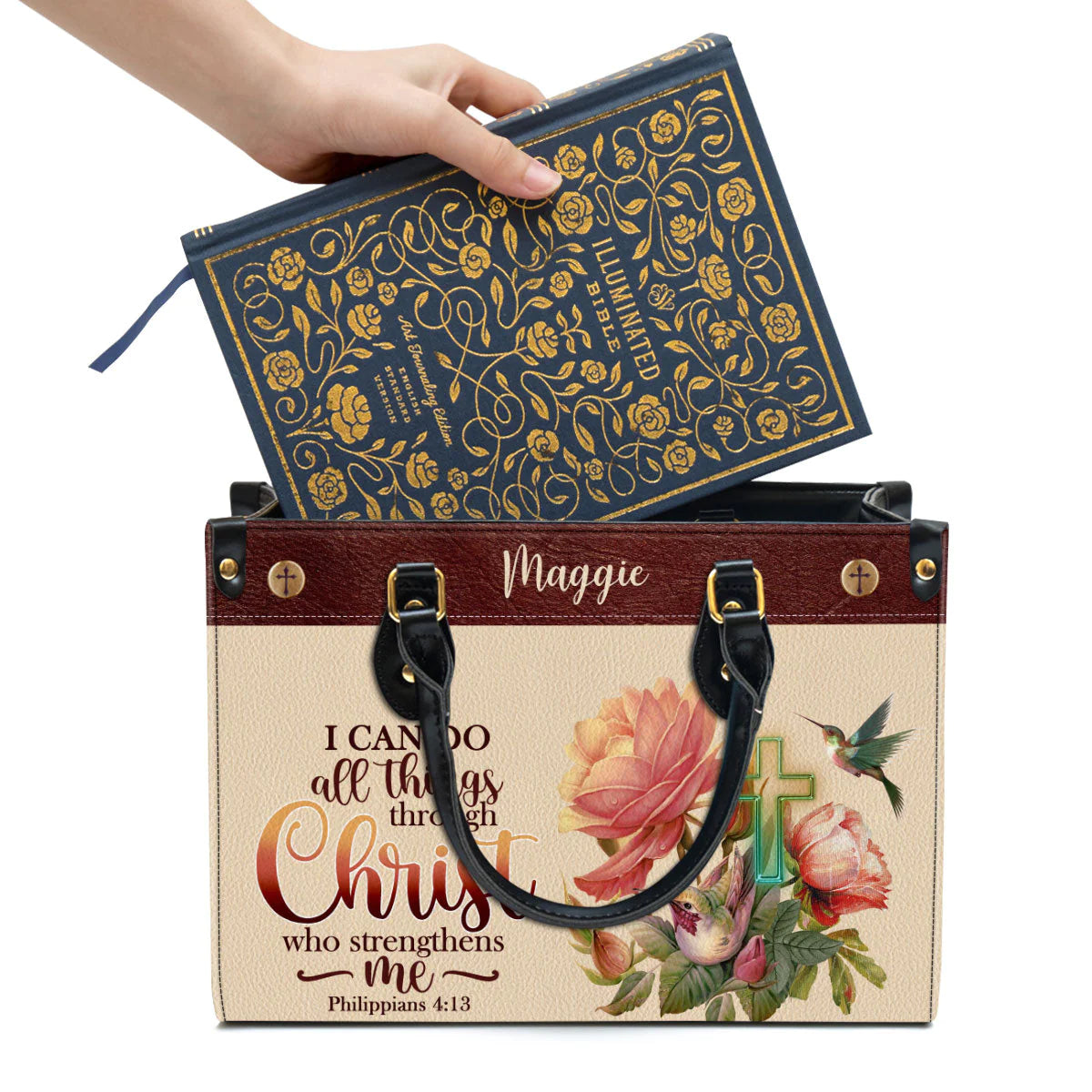 Christianartbag Handbags, I Can Do All Things Through Christ Philippians 41:3 Leather Bags, Personalized Bags, Gifts for Women, Christmas Gift, CABLTB01300723. - Christian Art Bag