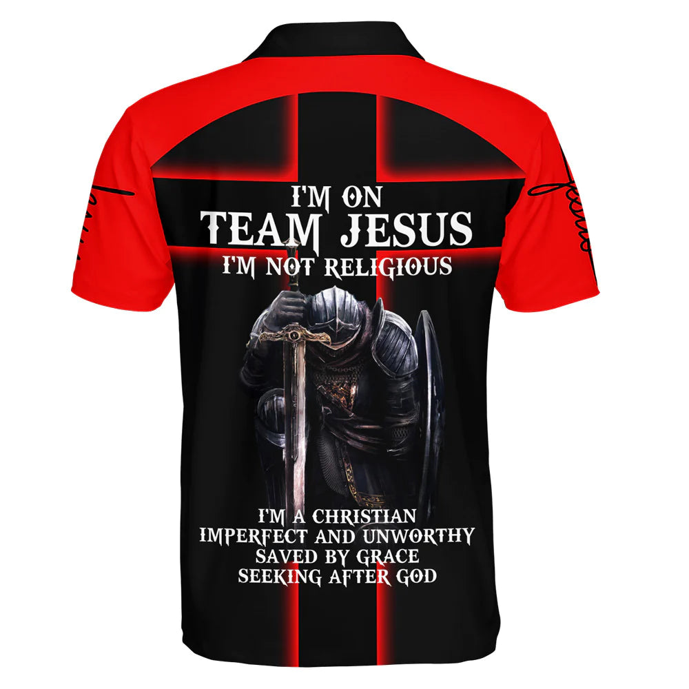 Christianartbag Polo Shirt, I'm On Team Jesus I'm Not Religious Polo Shirt, Christian Shirts & Shorts. - Christian Art Bag