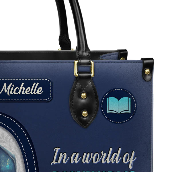 Christianartbag Handbags, In A World Of Bookworms Be A Book Dragon, Handbag Design, Monogram Leather Handbag, Gifts for Women, CABLTB04271223. - Christian Art Bag