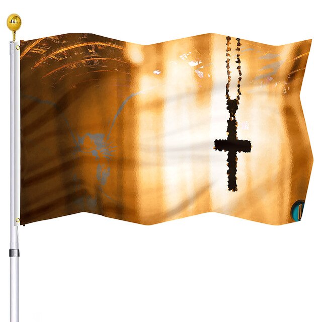 Christianartbag Flag Decor, Christianity Cross Flag Home Room Dormitory Decoration Outdoor Decor Polyester Banners and Flags Brass Grommets Women Men Gift - Christian Art Bag