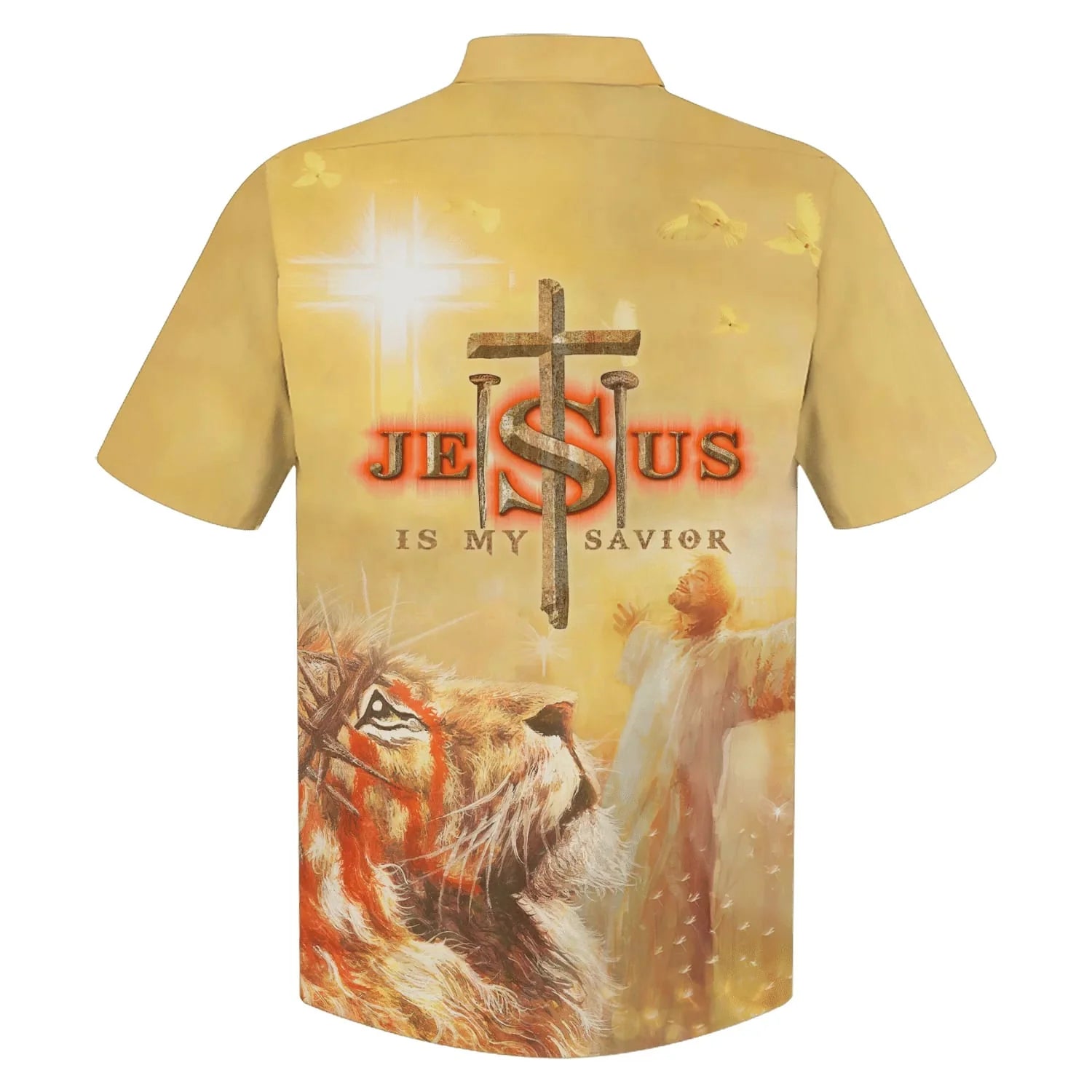 Christianartbag Hawaiian Shirt, Jesus Is My Savior Hawaiian Shirt - Jesus Arms Wide Open Hawaiian Shirts, Christian Hawaiian Shirts For Men & Women. - Christian Art Bag
