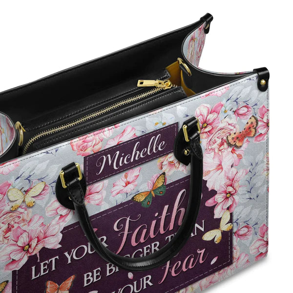 Christianartbag Handbags, Let Your Faith Be Bigger Than Your Fear, Handbag Design, Monogram Leather Handbag, Gifts for Women, CABLTB05271223. - Christian Art Bag