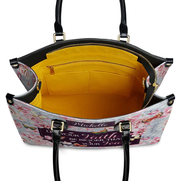 Christianartbag Handbags, Let Your Faith Be Bigger Than Your Fear, Handbag Design, Monogram Leather Handbag, Gifts for Women, CABLTB05271223. - Christian Art Bag