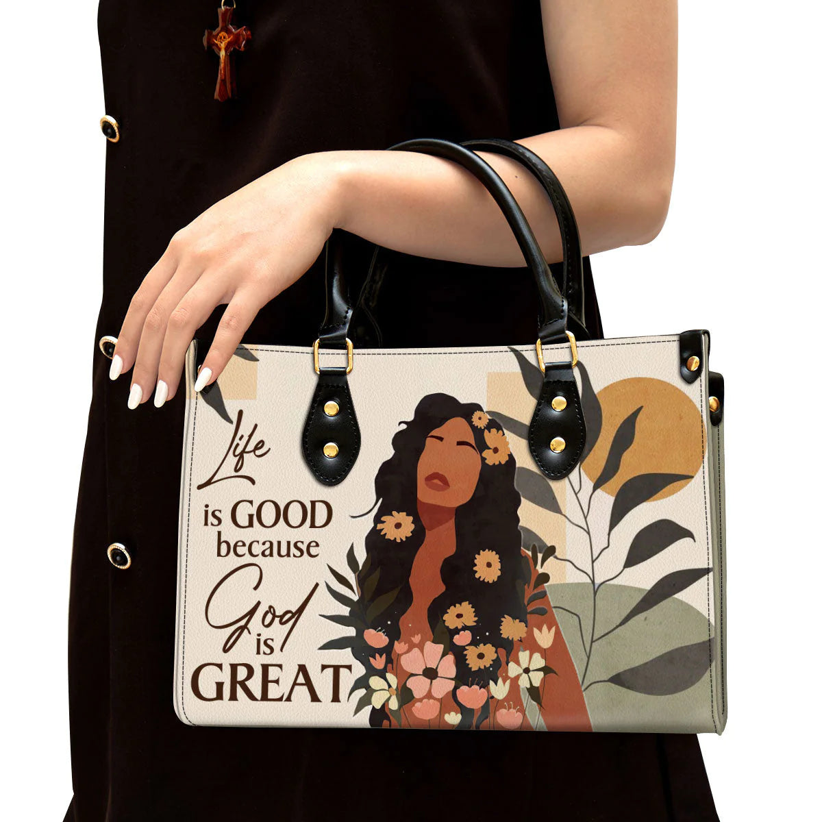 Christianartbag Handbag, Life Is Good Because God Is Great Pretty, Personalized Gifts, Gifts for Women, Christmas Gift. - Christian Art Bag