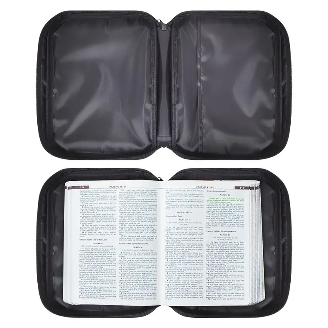 Regal Lion & Serene Sheep Canvas Bible Cover – Customizable Spiritual Emblem | CHRISTIANARTBAG