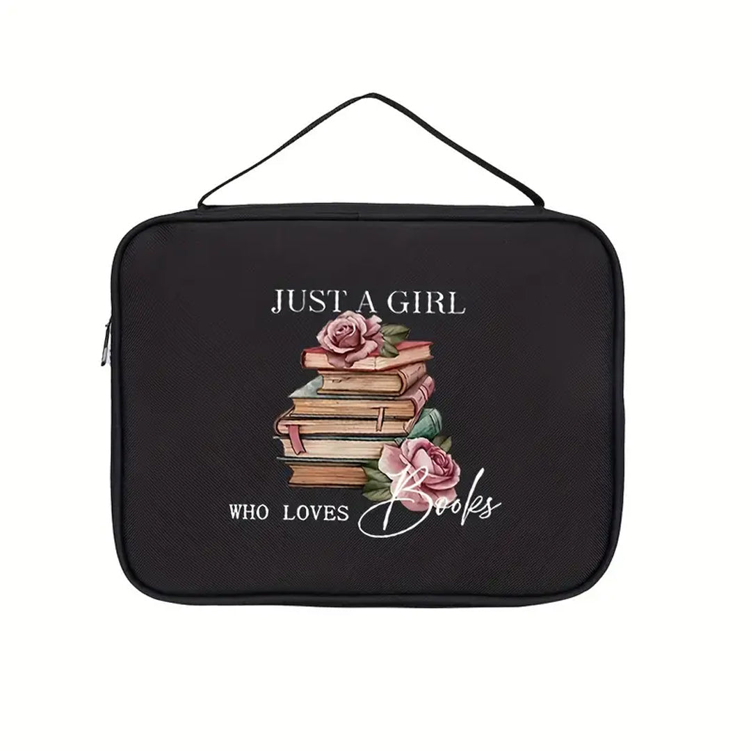 Personalized 'Just a Girl Who Loves Books' Canvas Bible Cover | Book Lovers' Edition | CHRISTIANARTBAG