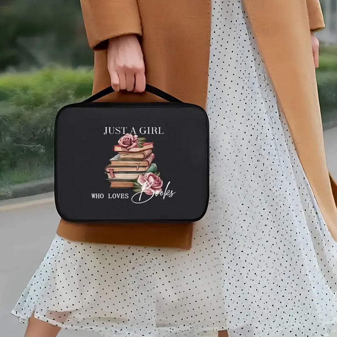 Personalized 'Just a Girl Who Loves Books' Canvas Bible Cover | Book Lovers' Edition | CHRISTIANARTBAG