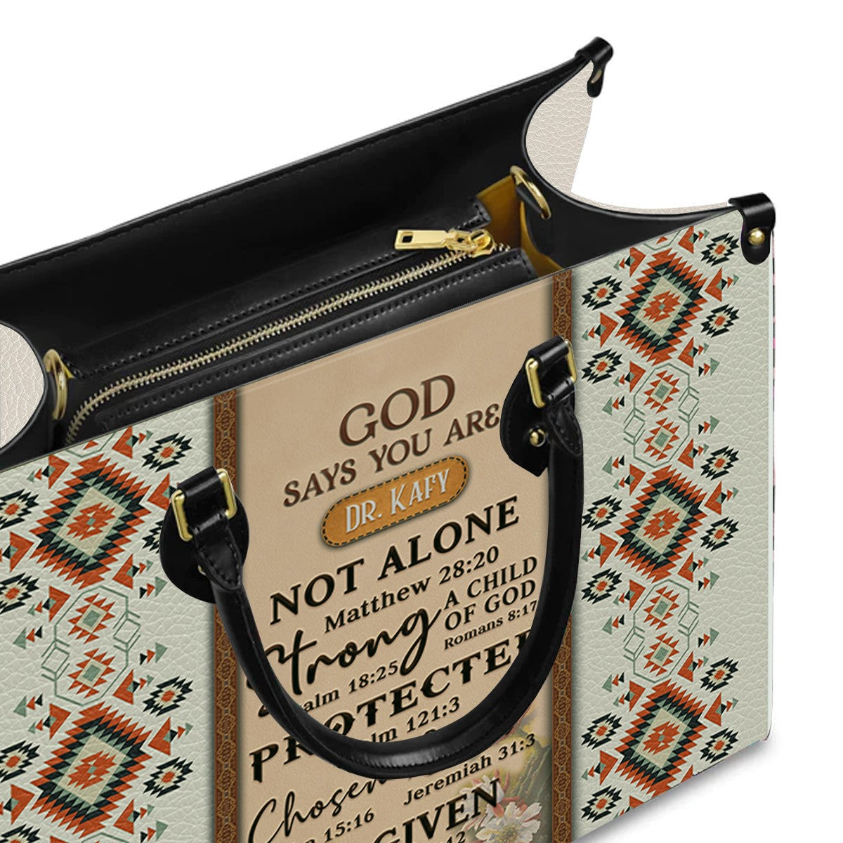 Christianartbag Handbags, GOD Says You Are Leather Handbag, Vintage hand-woven southwest lacing design Leather Handbag, Gifts for Women, CABLTB01131023. - Christian Art Bag
