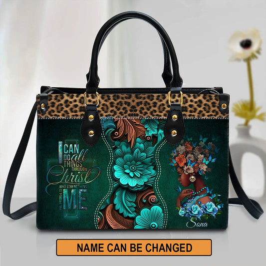 Christianartbag Handbags, I Can Do All Things Through Christ Philippians 4:13 Personalized Leather Bags, Personalized Bags, Gifts for Women, Christmas Gift, CABLTB01280823. - Christian Art Bag