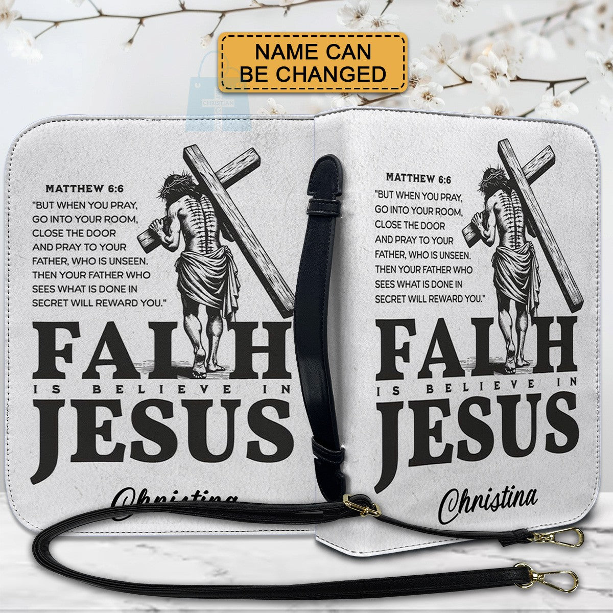 CHRISTIANARTBAG Bible Cover - Faith Is Believe In Jesus - Personalized Bible Cover - Christian Gifts 03040925