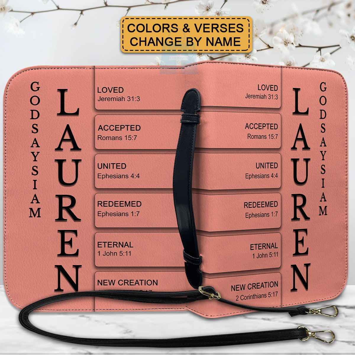 CHRISTIANARTBAG Bible Cover - Customizable Bible Cover – Name, Color & Bible Verse Personalized Just for You - Christian Gifts.