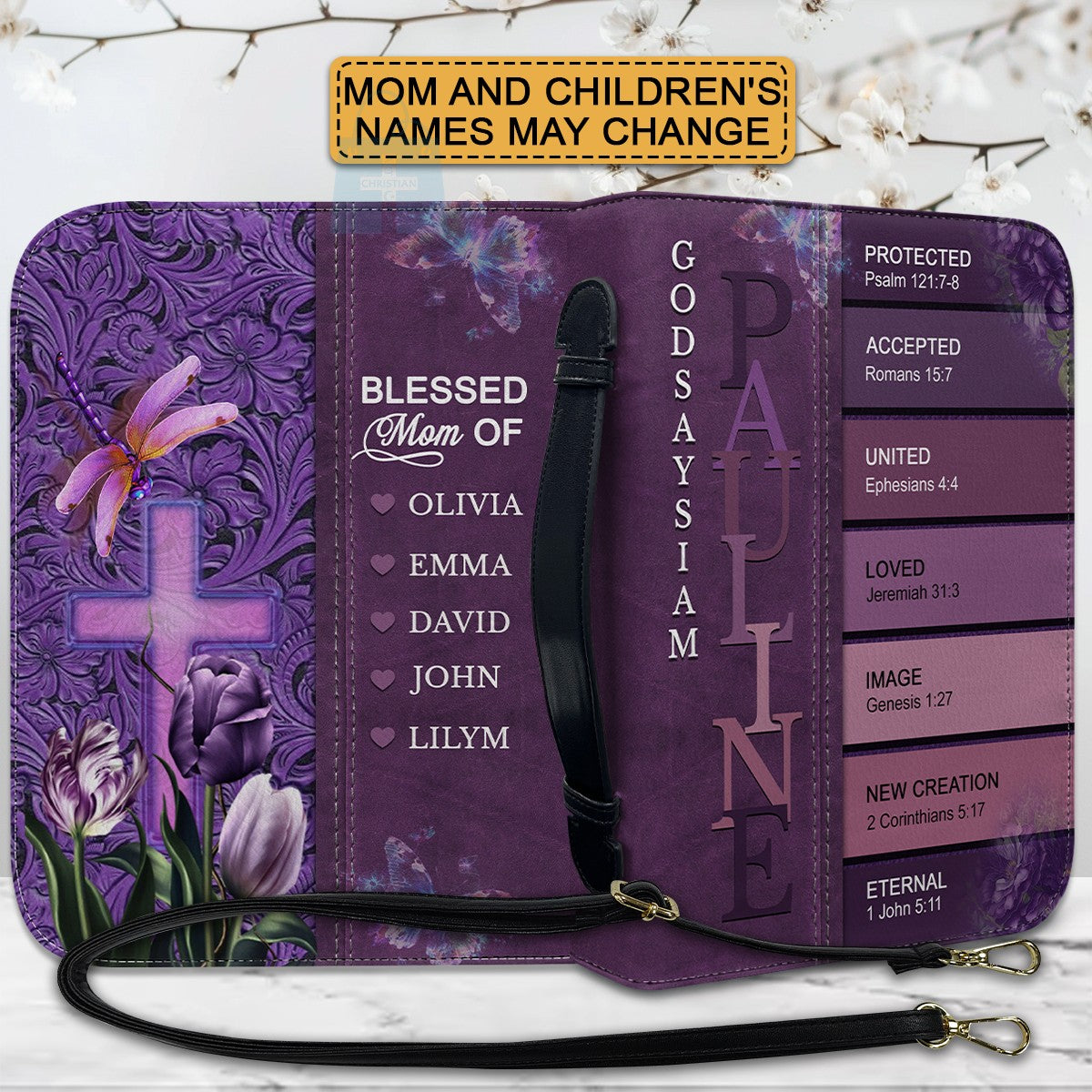 Personalized Bible Cover – Uncover the sacred meaning of your name | Custom Name Option | CHRISTIANARTBAG 0132725