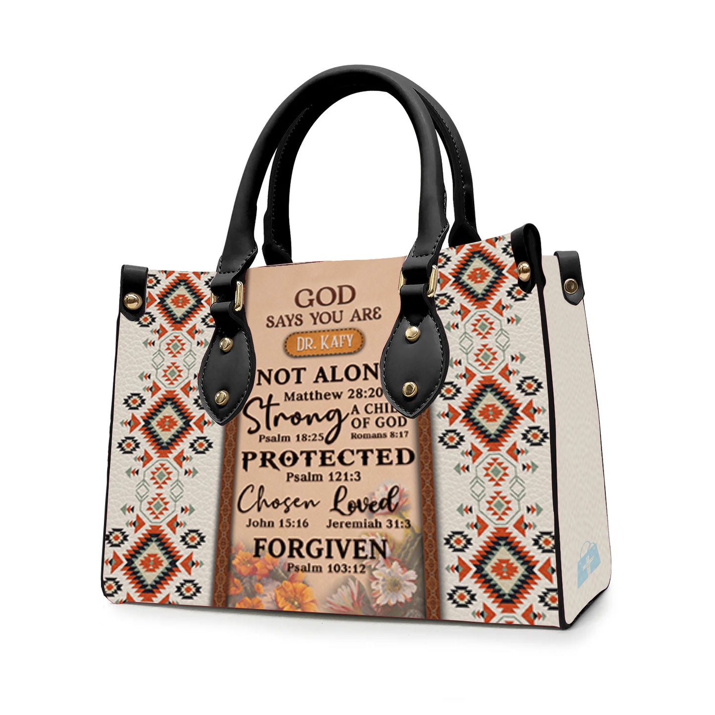 Christianartbag Handbags, GOD Says You Are Leather Handbag, Vintage hand-woven southwest lacing design Leather Handbag, Gifts for Women, CABLTB01131023. - Christian Art Bag
