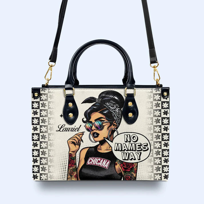 CHRISTIANARTBAG 'Chicana Attitude' Personalized Pop Art Leather Handbag - CABLTHB12300324.