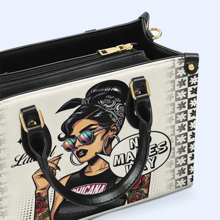 CHRISTIANARTBAG 'Chicana Attitude' Personalized Pop Art Leather Handbag - CABLTHB12300324.