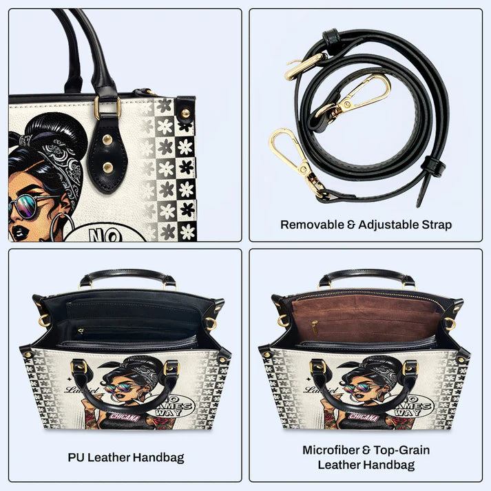 CHRISTIANARTBAG 'Chicana Attitude' Personalized Pop Art Leather Handbag - CABLTHB12300324.