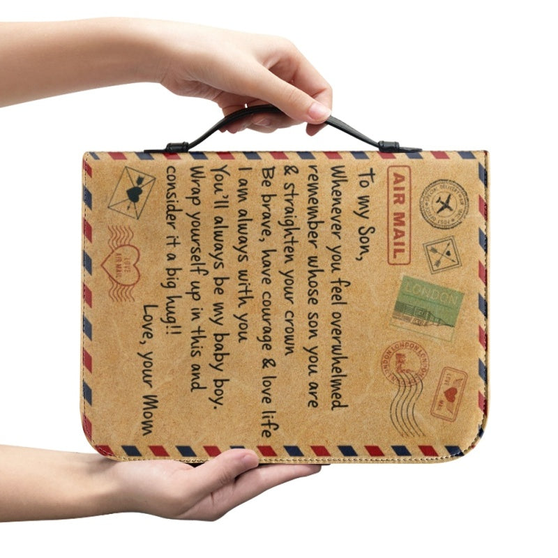 Christianartbag Bible Cover, To My Son From Mom Bible Cover, Personalized Bible Cover, Art Design Bible Cover, Christian Gifts, CAB27071223. - Christian Art Bag