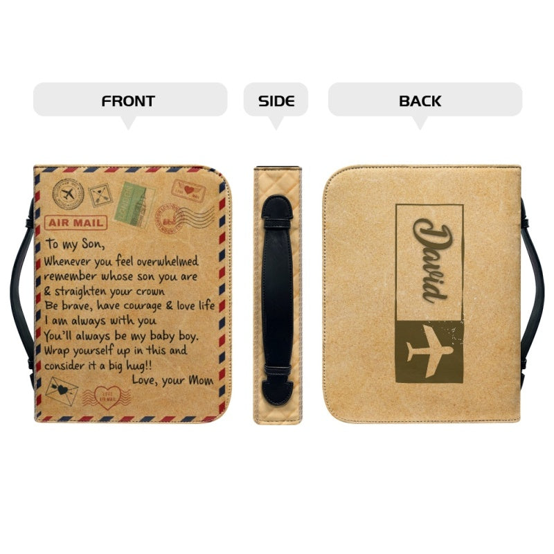 Christianartbag Bible Cover, To My Son From Mom Bible Cover, Personalized Bible Cover, Art Design Bible Cover, Christian Gifts, CAB27071223. - Christian Art Bag