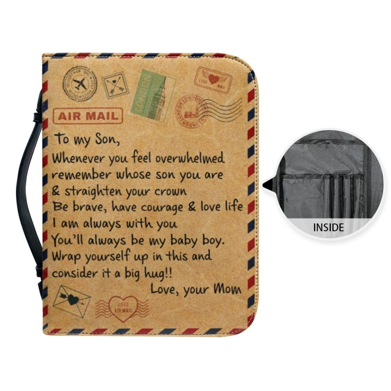 Christianartbag Bible Cover, To My Son From Mom Bible Cover, Personalized Bible Cover, Art Design Bible Cover, Christian Gifts, CAB27071223. - Christian Art Bag