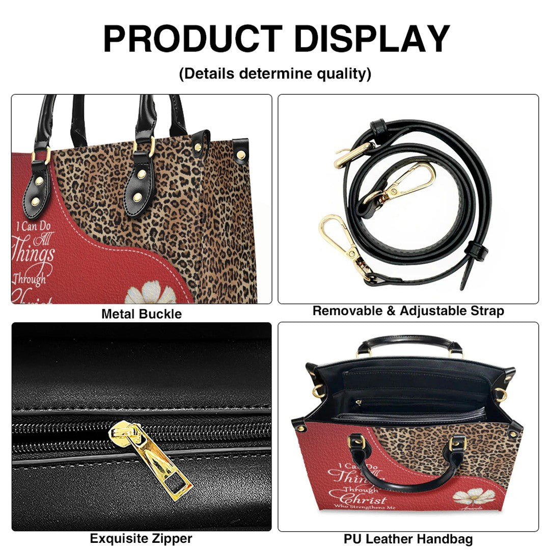 Personalized Christian Leather Handbag with Bible Verses – Faith Tote Purse for Women | CHRISTIANARTBAG