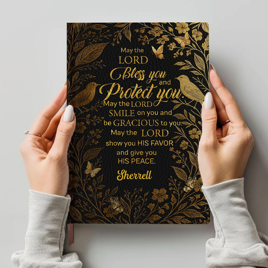 Personalized Bible Verse Journal – Custom Name & Scripture – Strength and Faith Leather Notebook for Women