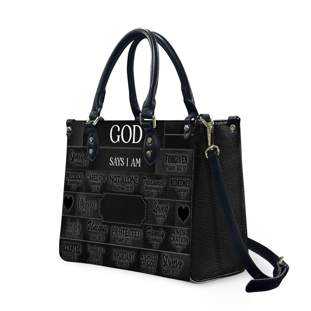 CHRISTIANARTBAG Personalized Faith Leather Tote - Custom Name Religious Leather Handbag - Christian Handbag.