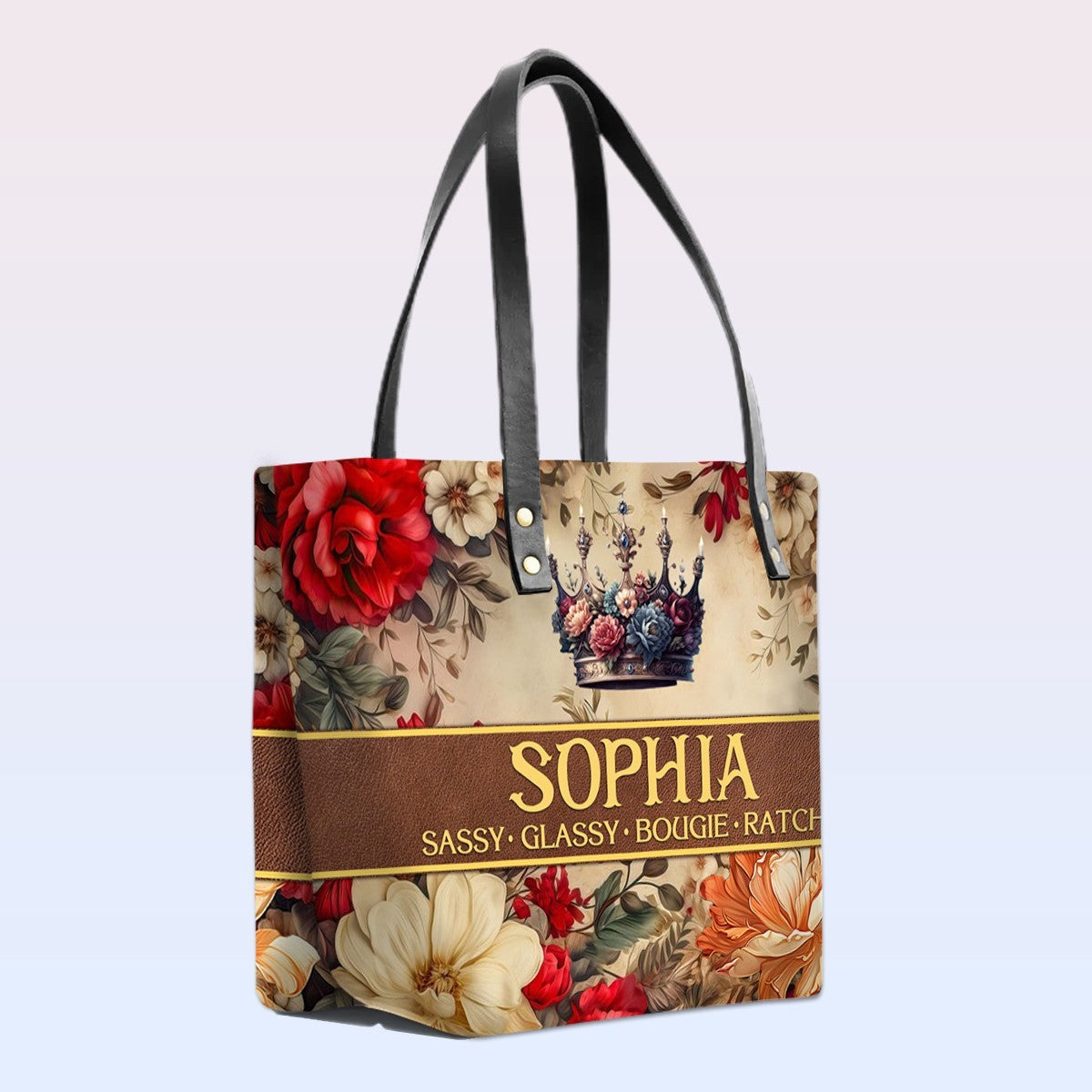 Personalized Leather Tote Bag with Bible Verses – Your Name, Your Faith, Your Style | CHRISTIANARTBAG Leather TOTE Bag