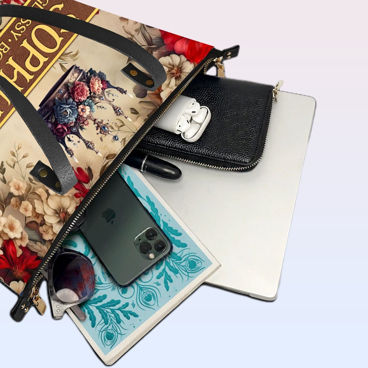 Personalized Leather Tote Bag with Bible Verses – Your Name, Your Faith, Your Style | CHRISTIANARTBAG Leather TOTE Bag